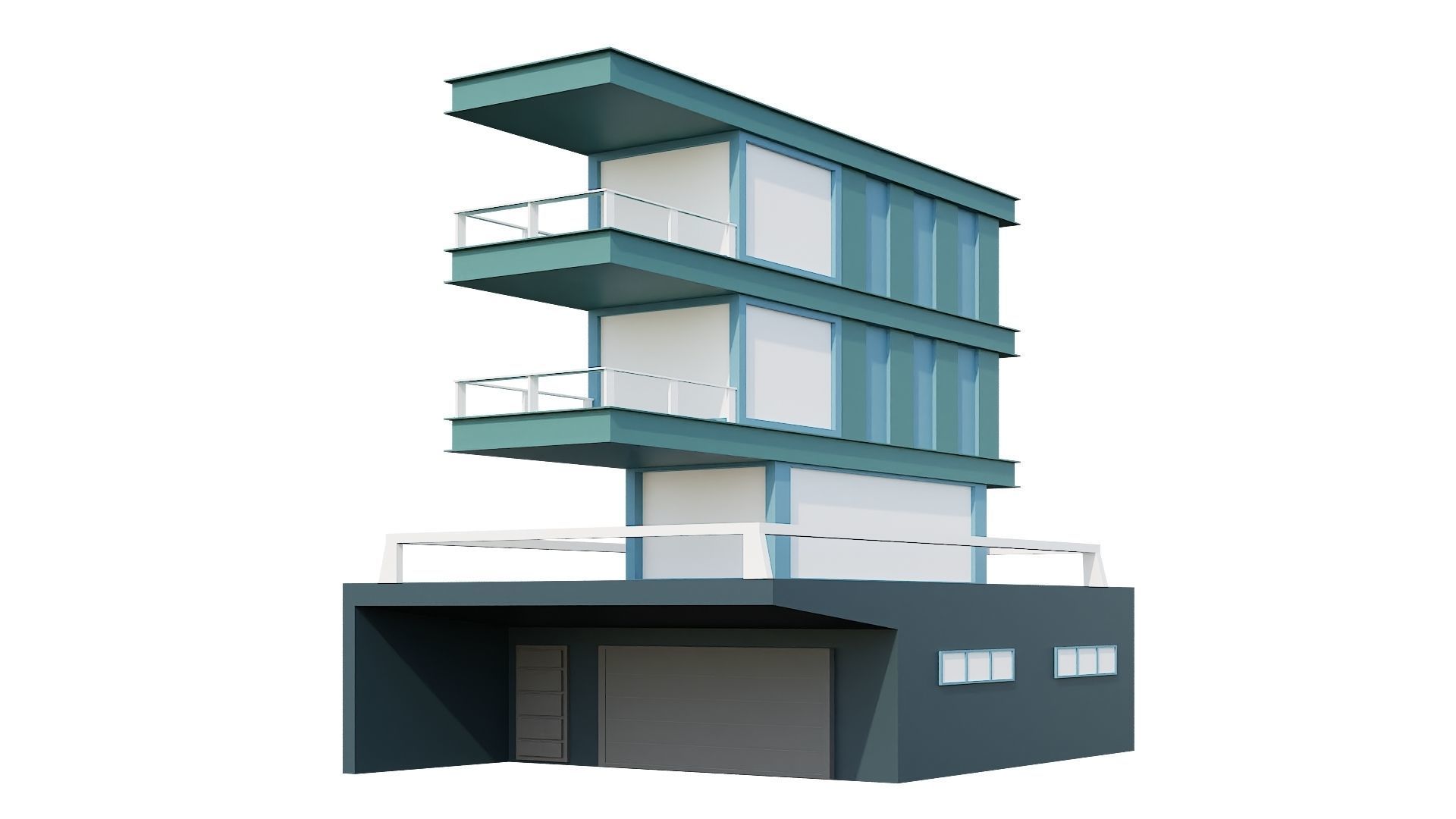 Low-Poly Modern 100 Houses Pack Low-poly 3D model_29