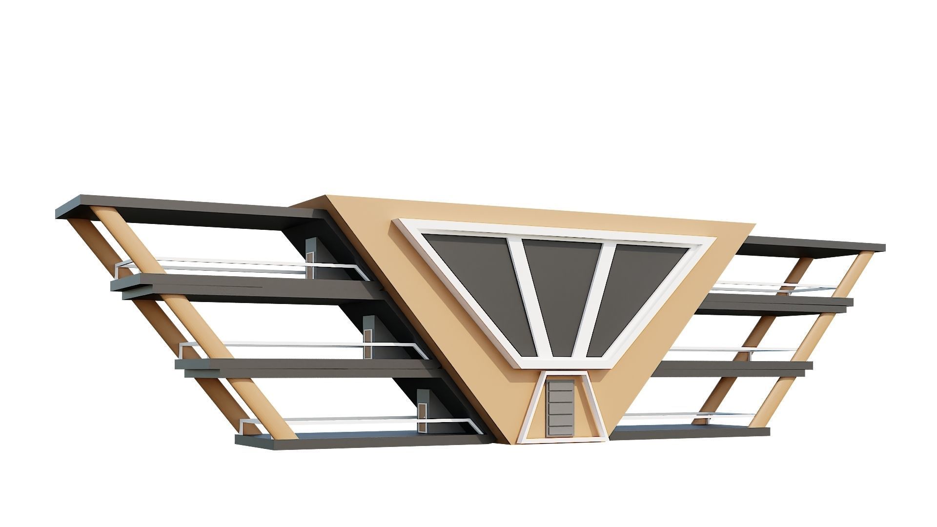 Low-Poly Modern 100 Houses Pack Low-poly 3D model_31