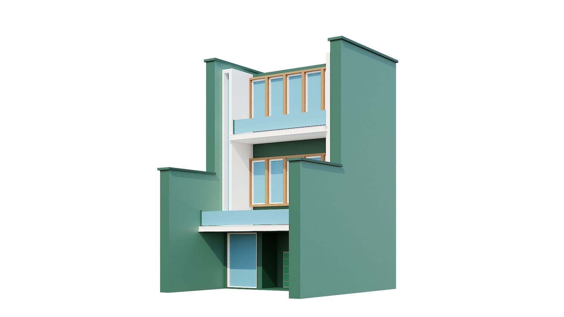 Low-Poly Modern 100 Houses Pack Low-poly 3D model_21