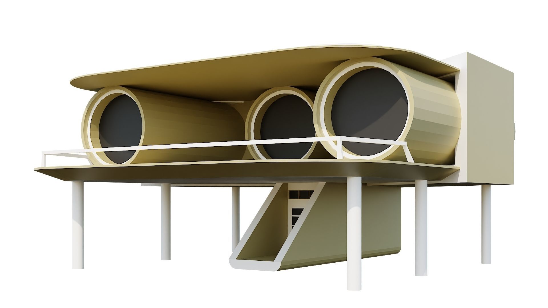 Low-Poly Modern 100 Houses Pack Low-poly 3D model_53