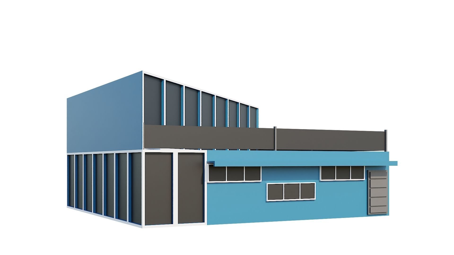 Low-Poly Modern 100 Houses Pack Low-poly 3D model_57