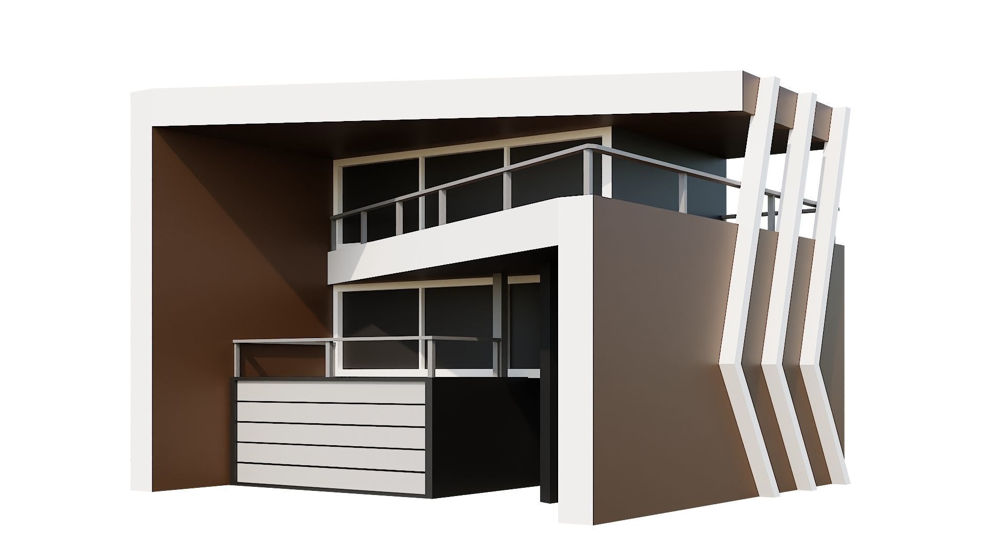 Low-Poly Modern 100 Houses Pack Low-poly 3D model_73