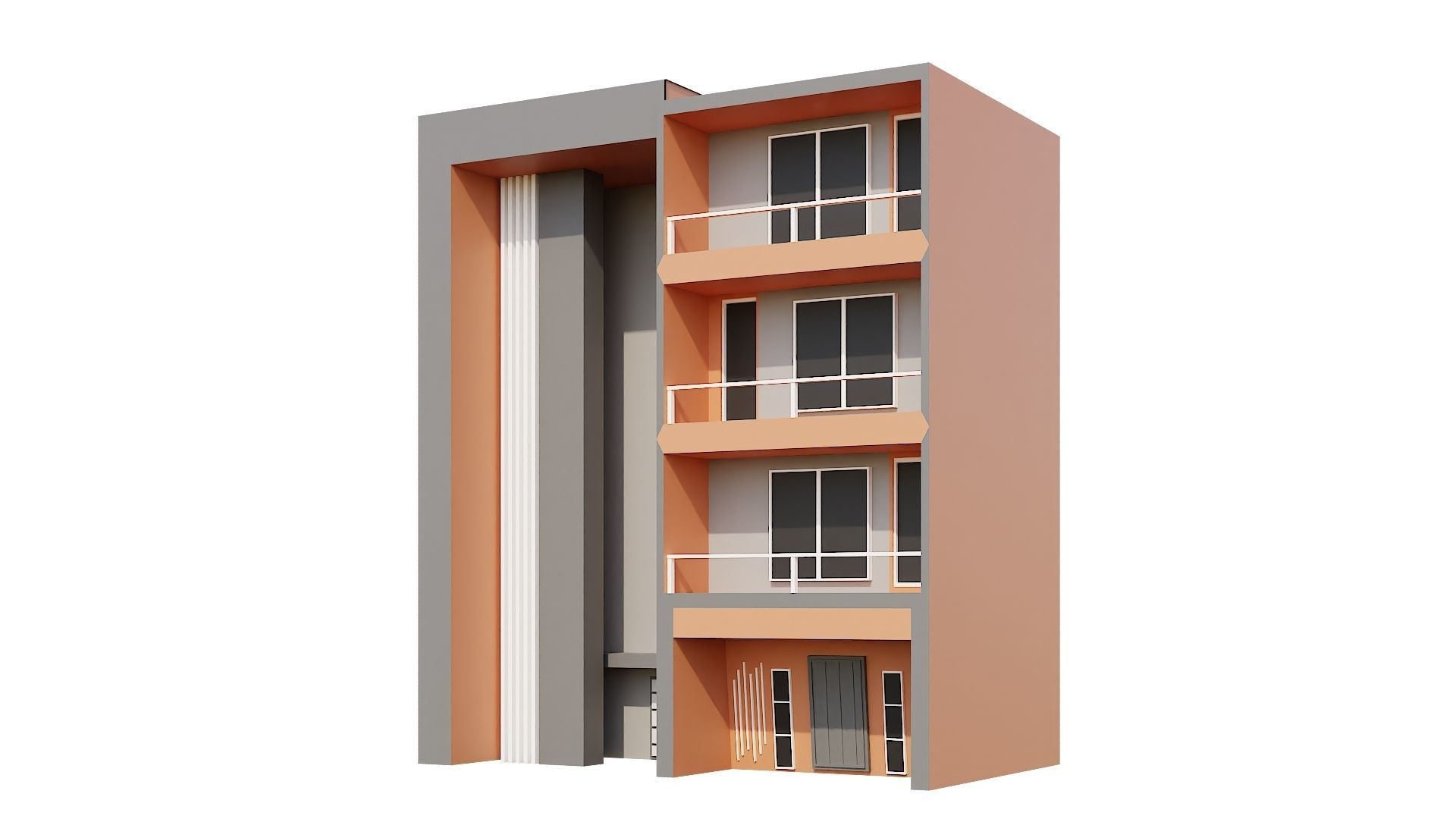 Low-Poly Modern 100 Houses Pack Low-poly 3D model_74