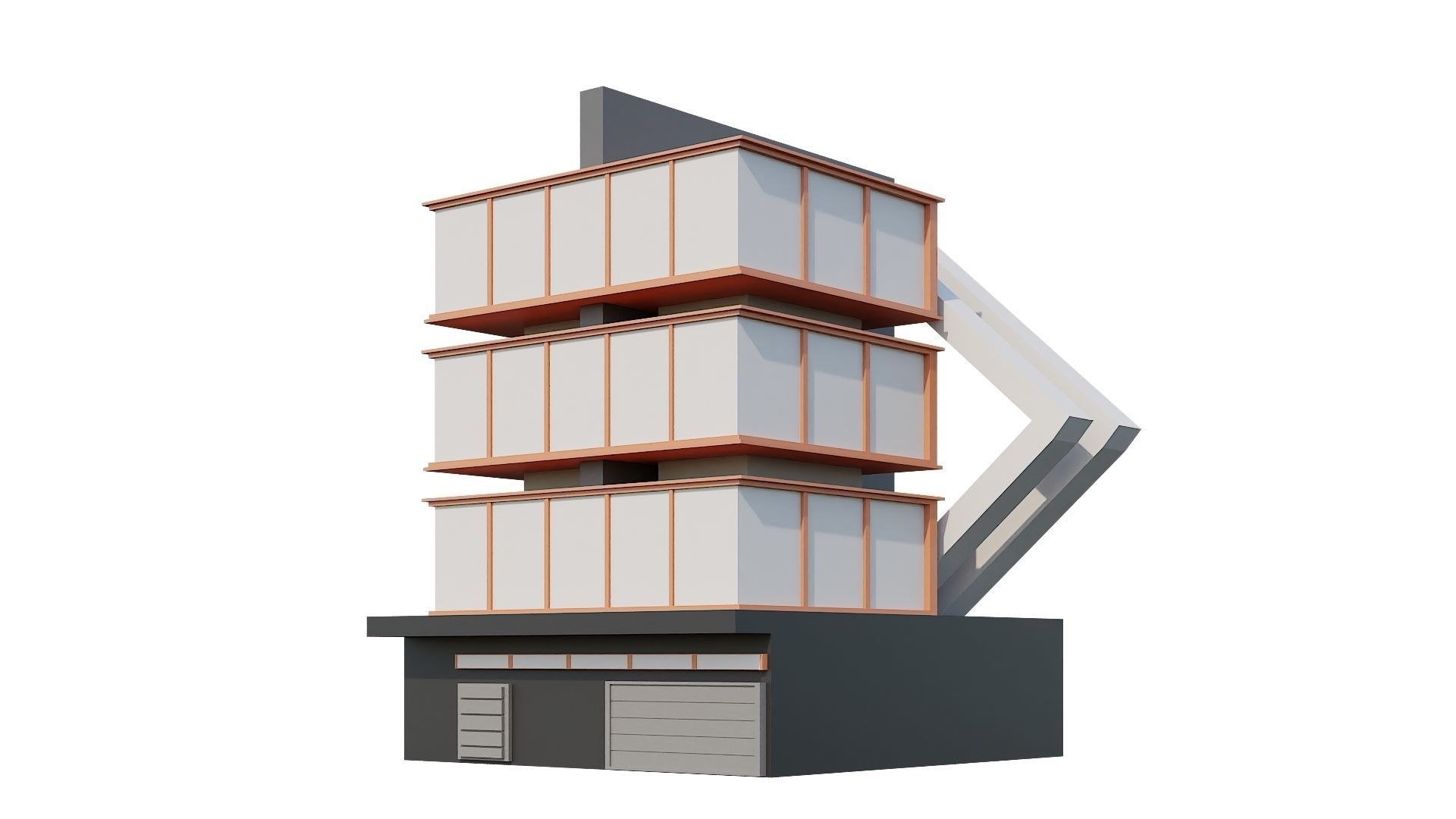 Low-Poly Modern 100 Houses Pack Low-poly 3D model_30