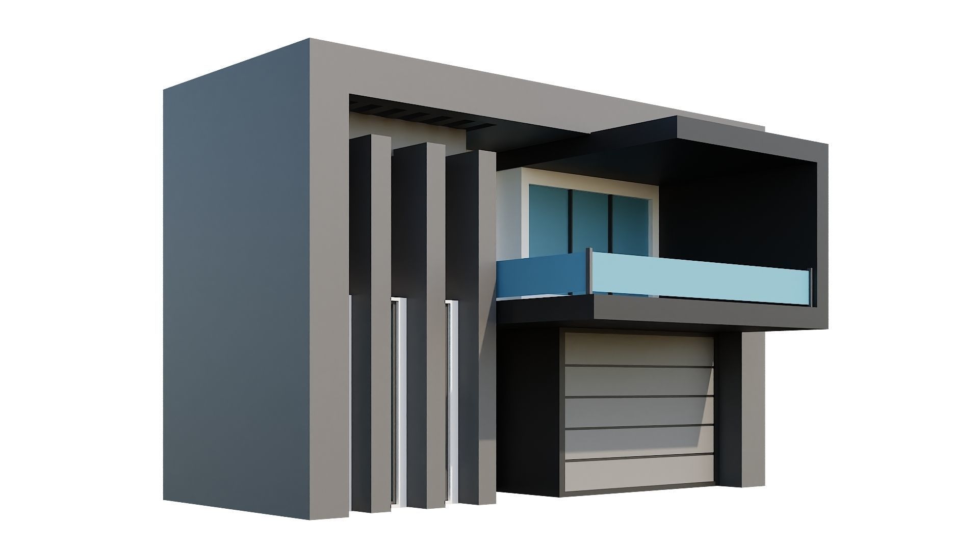 Low-Poly Modern 100 Houses Pack Low-poly 3D model_11