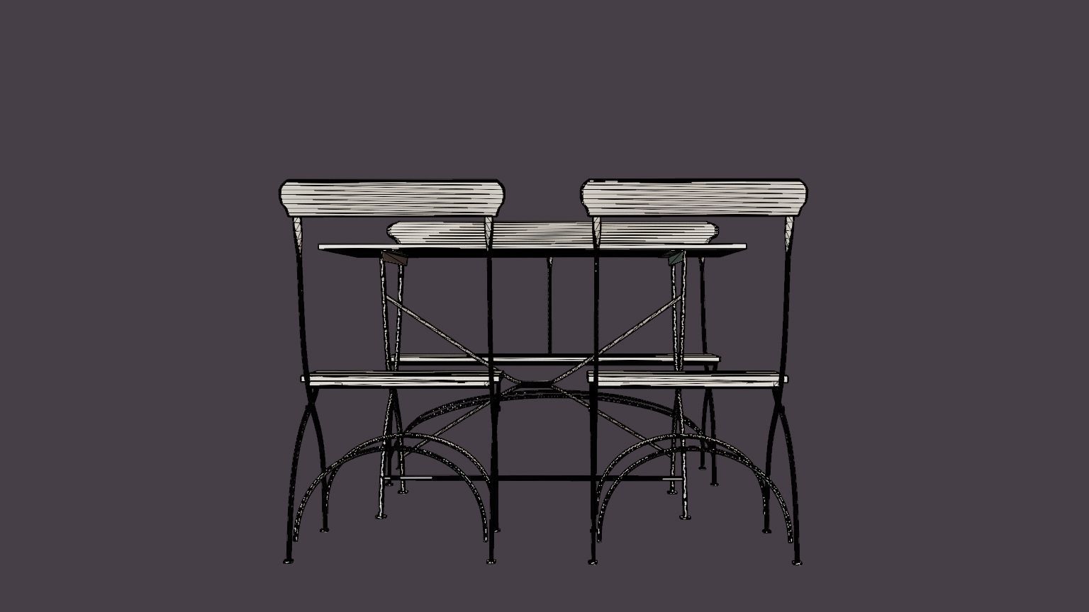 Bryggeri sofa set Low-poly 3D model_7