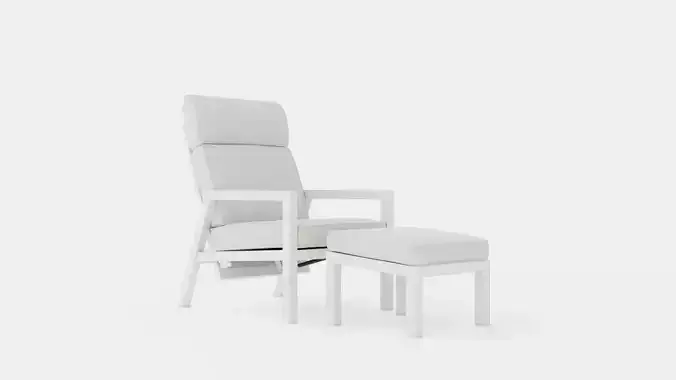 Belfort reclining armchair incl footstool White