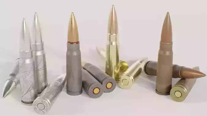 762x39mm Bullets Low-poly 3D model