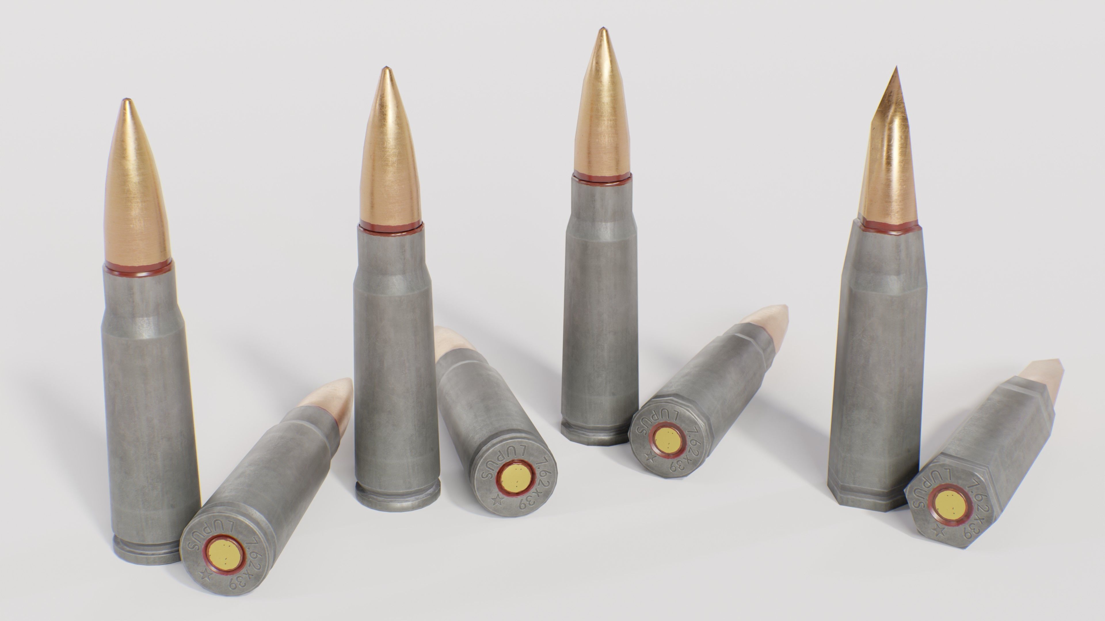 762x39mm Bullets Low-poly 3D model_2