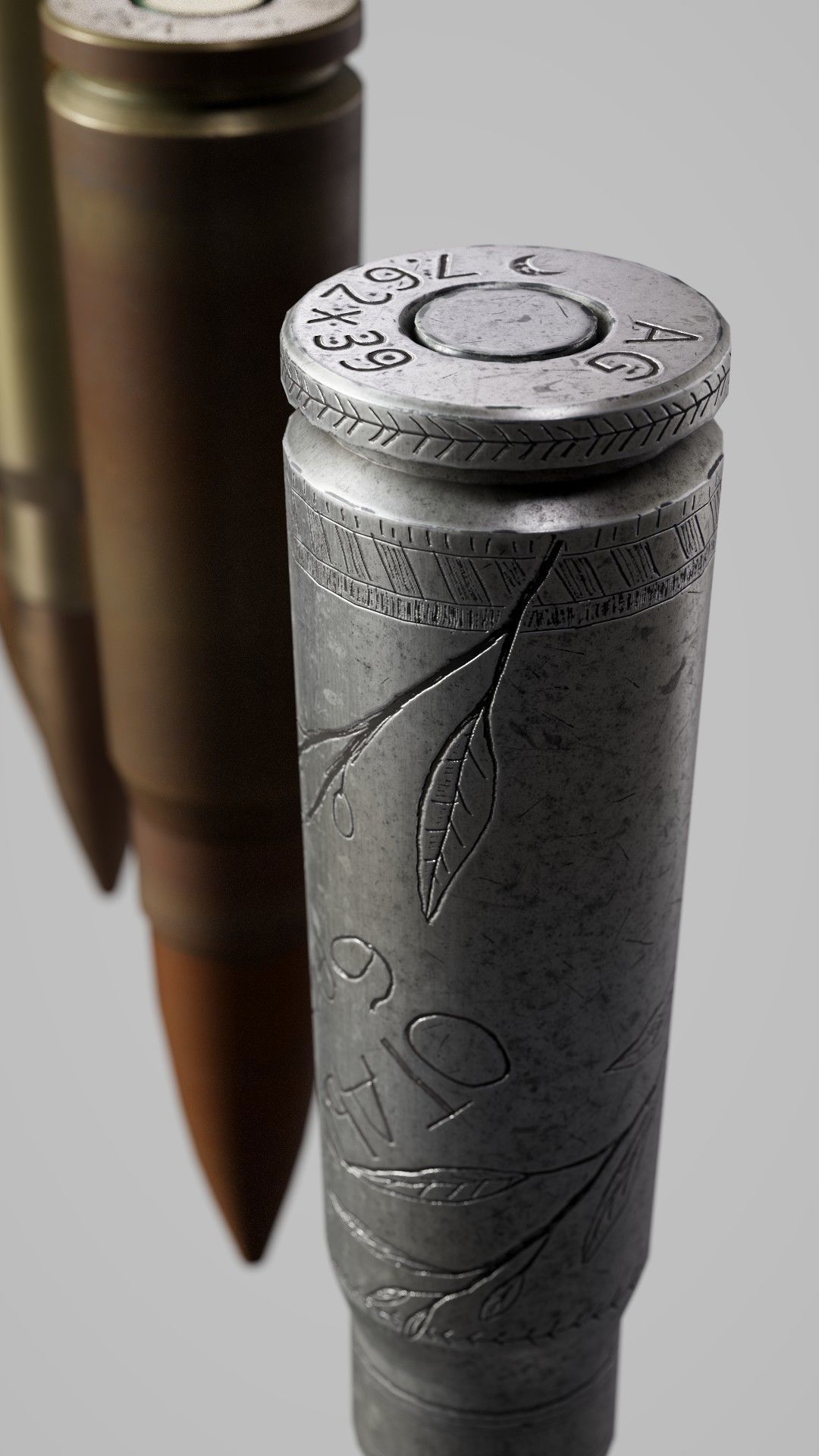 762x39mm Bullets Low-poly 3D model_10