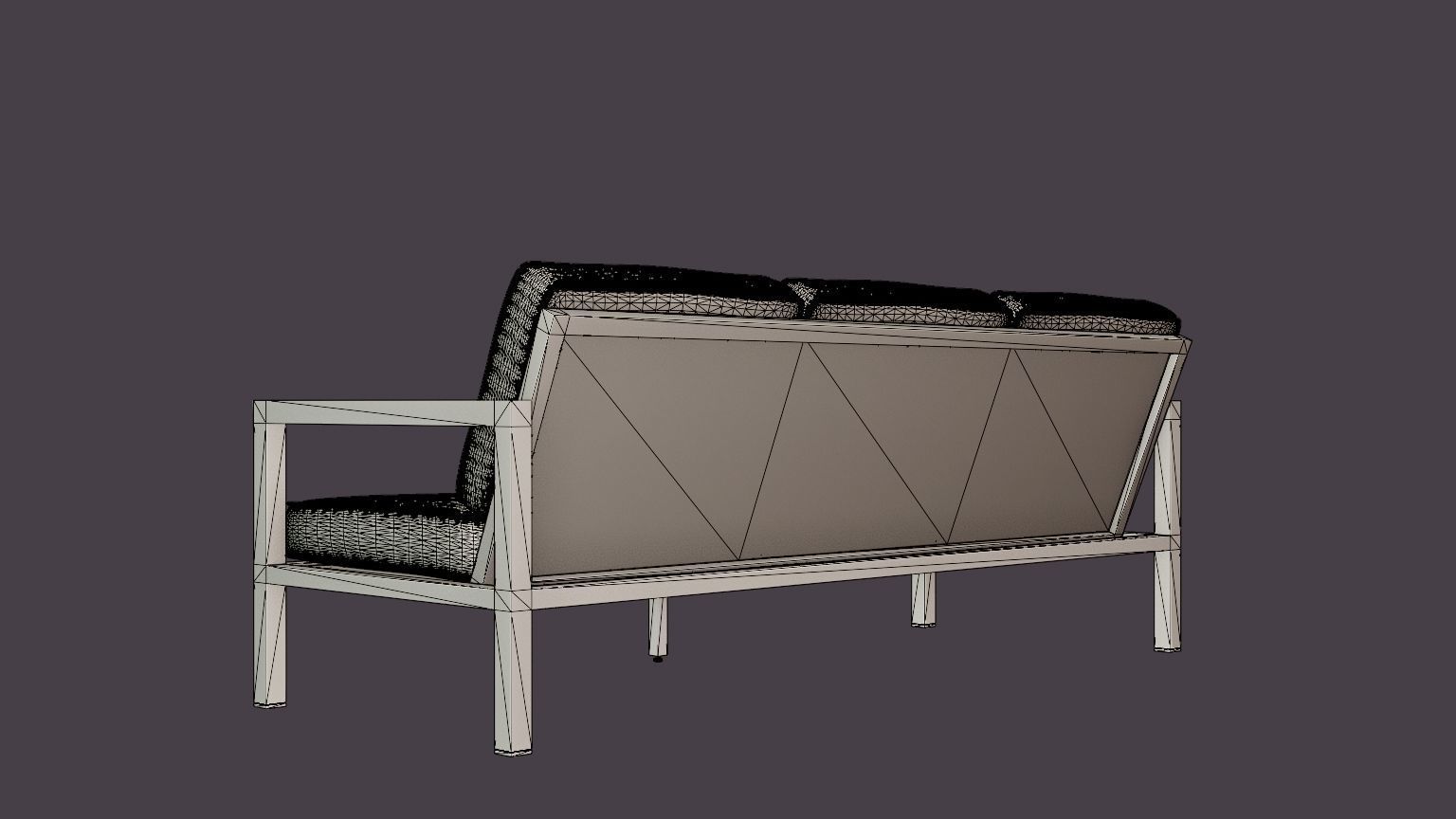 Belfort 3-seater sofa Low-poly 3D model_6
