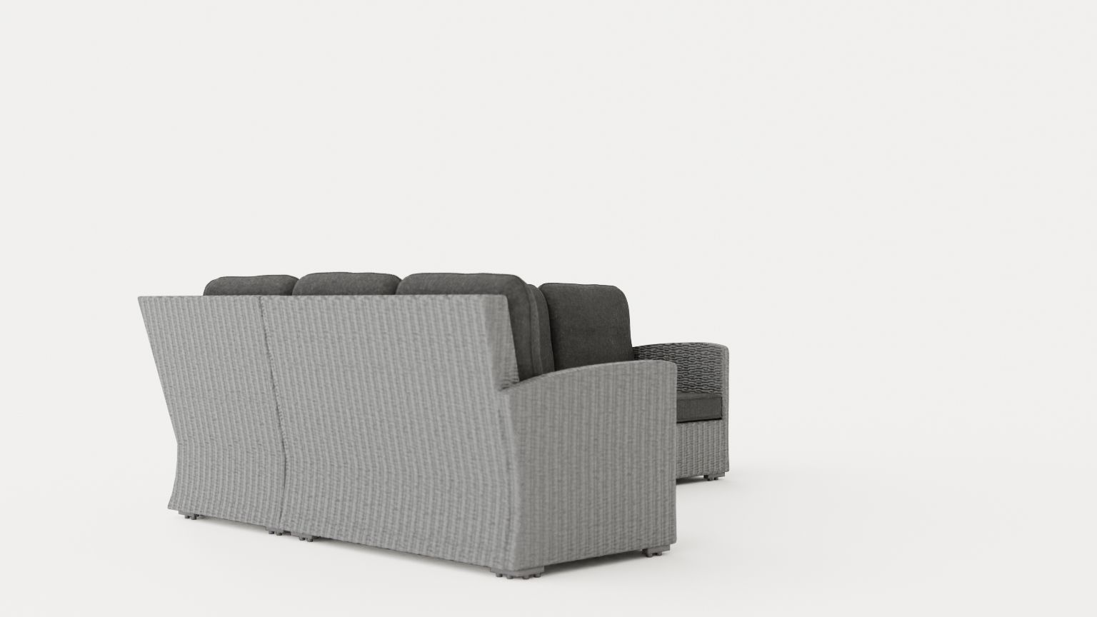 Ashfield sofa set Grey Low-poly 3D model_1
