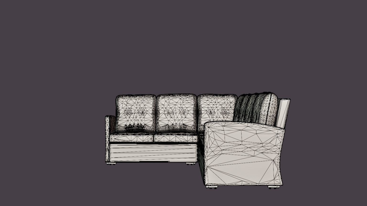 Ashfield sofa set Grey Low-poly 3D model_7