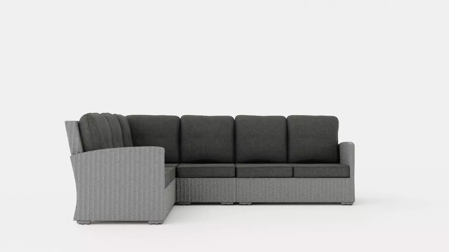 Ashfield sofa set Grey Low-poly 3D model_0