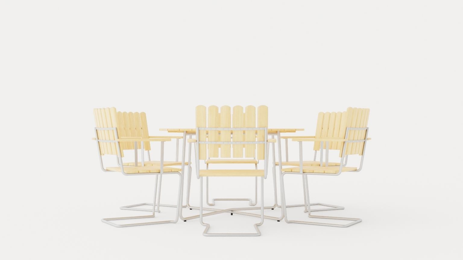 A2 and 9A dining set Low-poly 3D model_4