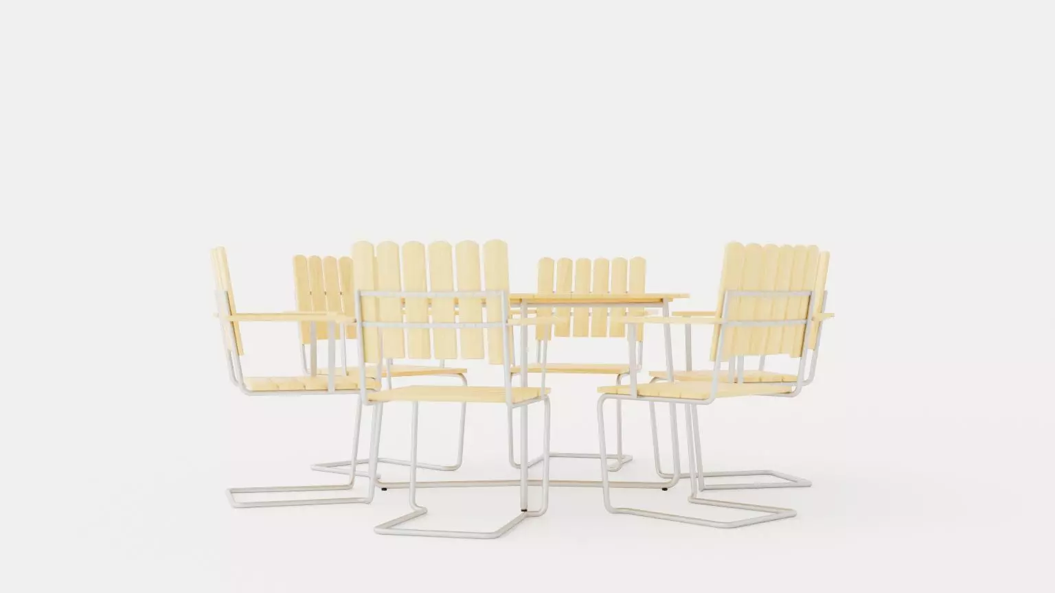 A2 and 9A dining set Low-poly 3D model_0