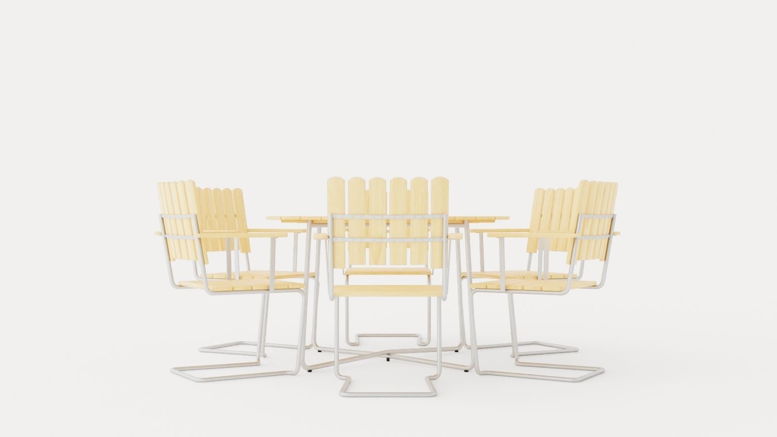 A2 and 9A dining set Low-poly 3D model_1