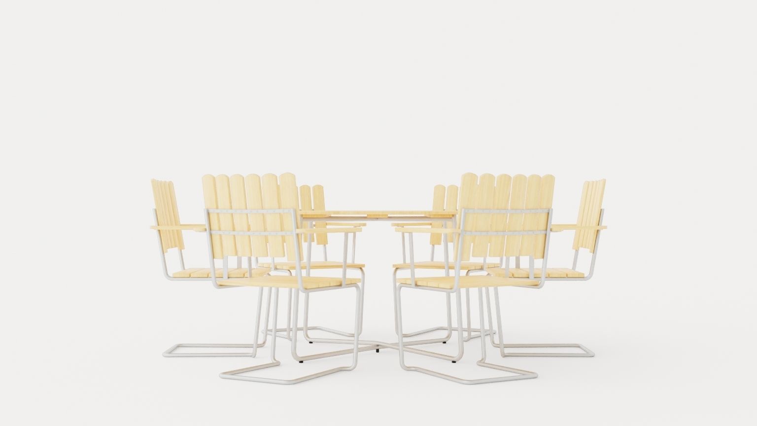 A2 and 9A dining set Low-poly 3D model_2