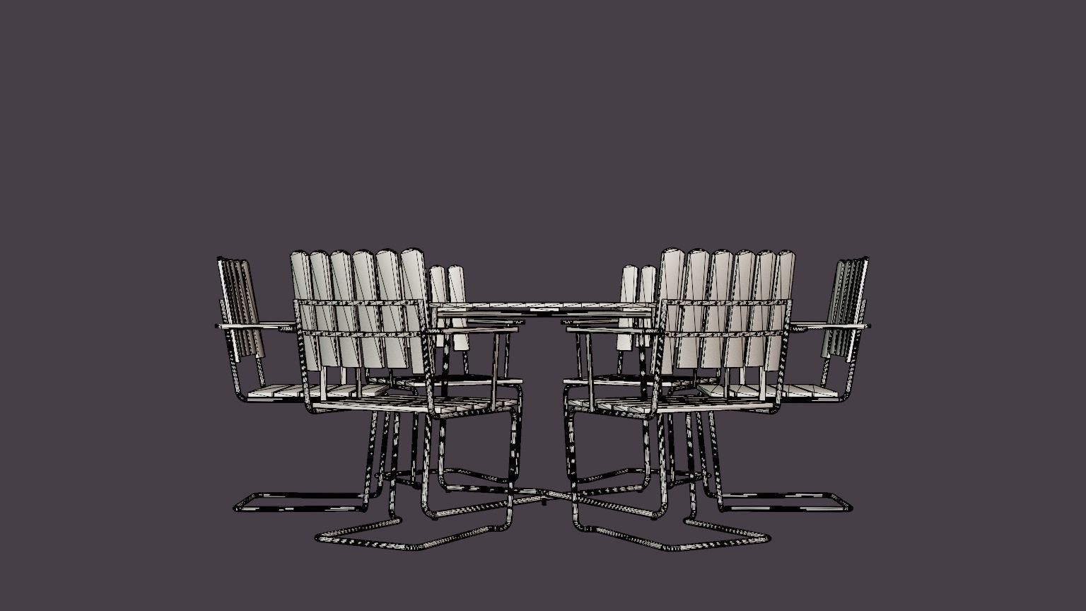 A2 and 9A dining set Low-poly 3D model_7