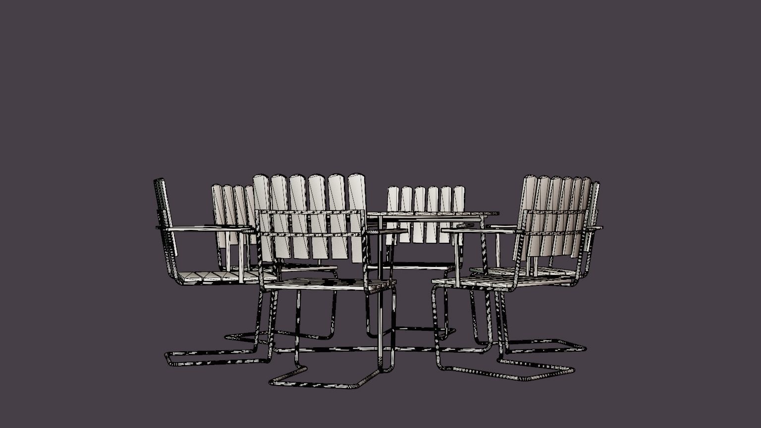 A2 and 9A dining set Low-poly 3D model_6