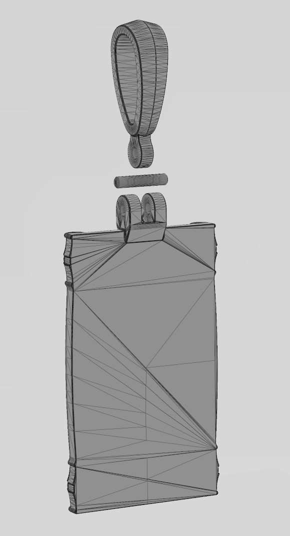 Lotus column italian horn scroll pendant charm 3D print model_13