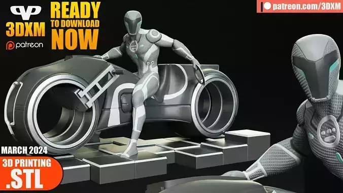 Tron Legacy  STL for 3D Printing 3DXM ChibiSTL 3D print model