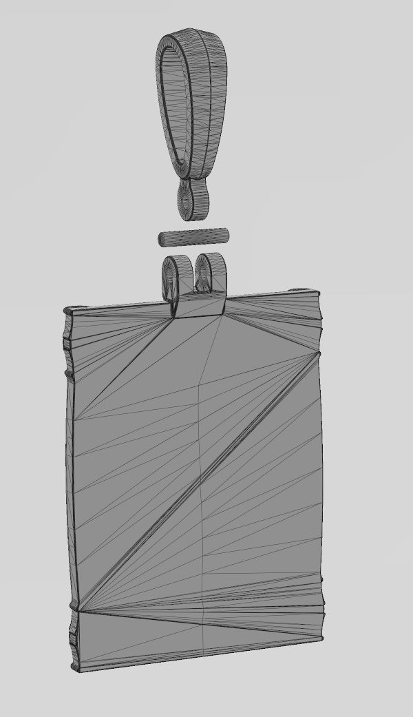 Lotus column sides serpent scroll  pendant charm 3D print model_13