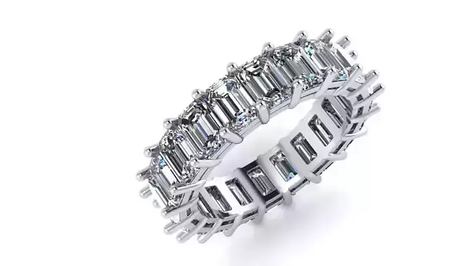 Emerald Cut Diamond Eternity Band Ring