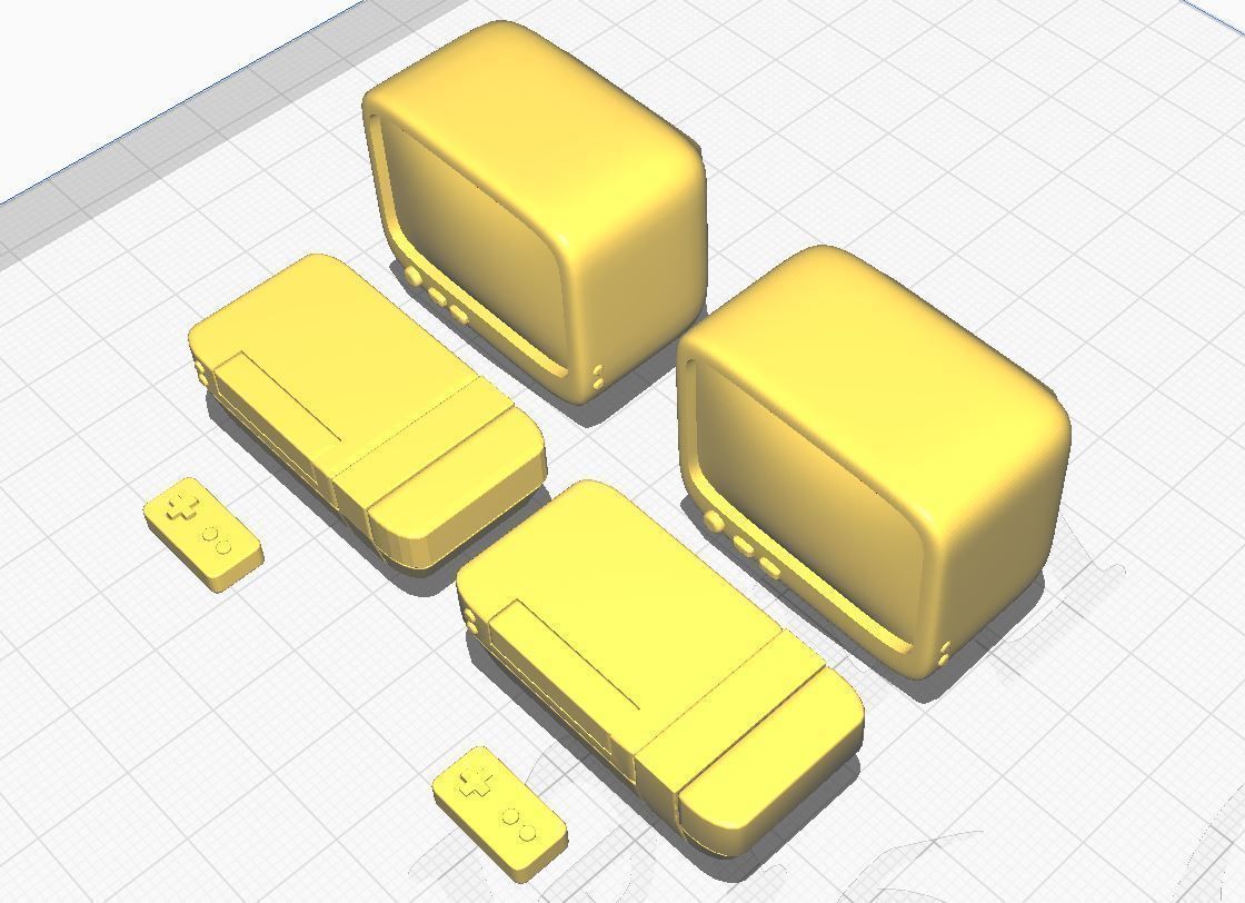 Cute TV and Console 90s 3D print model_5