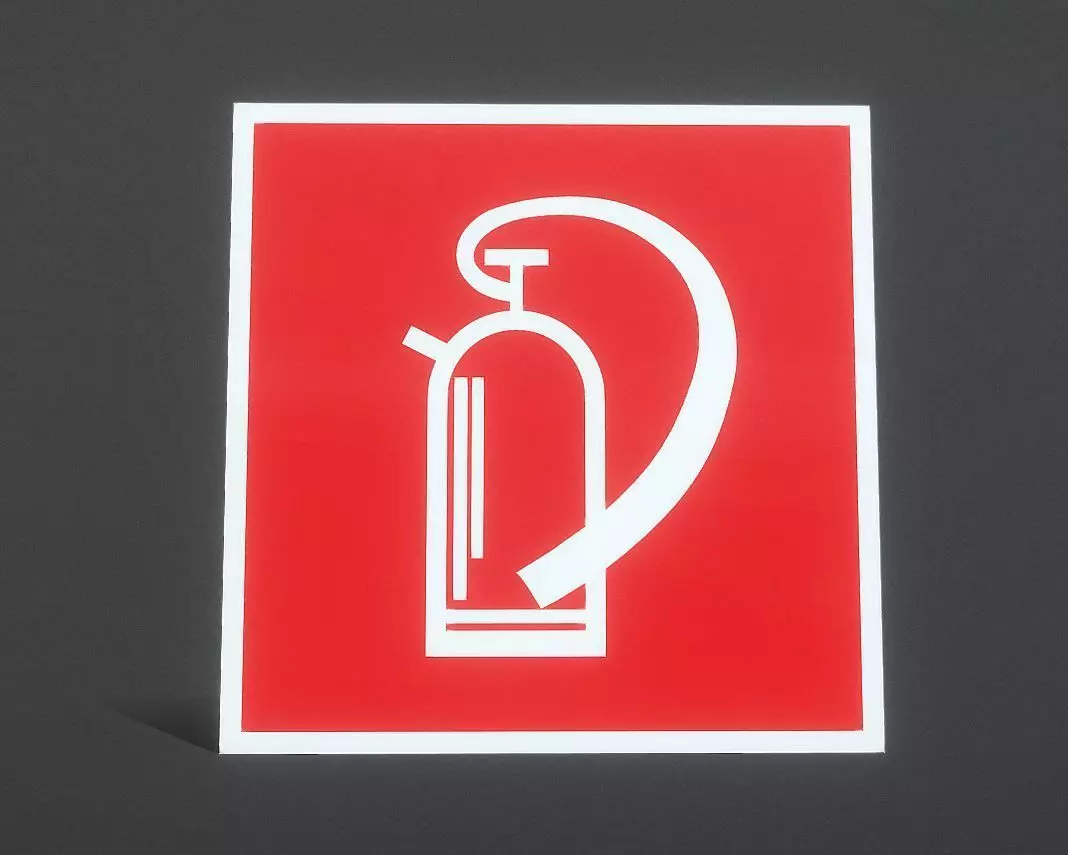 Extinguisher-Information-Sign Free low-poly 3D model_0