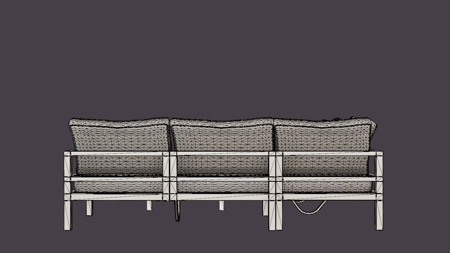 Leone sofa set Low-poly 3D model_7