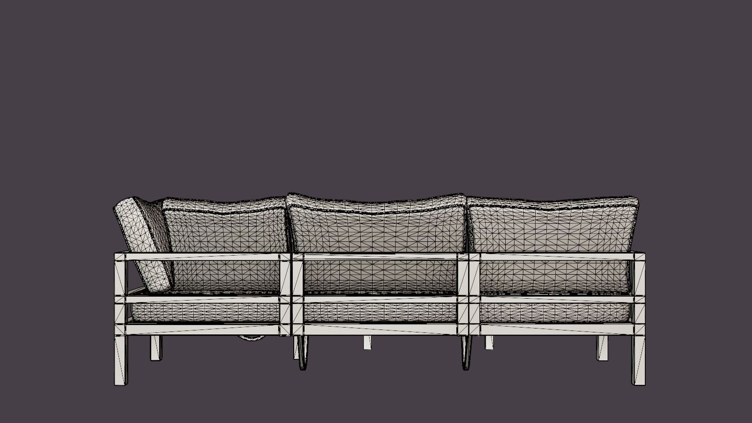 Leone sofa set Low-poly 3D model_5