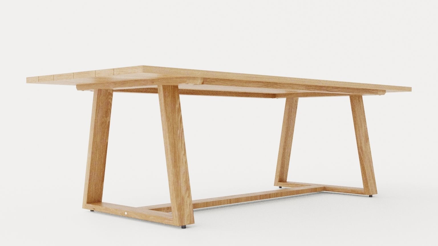 Laurion dining table Teak Low-poly 3D model_3