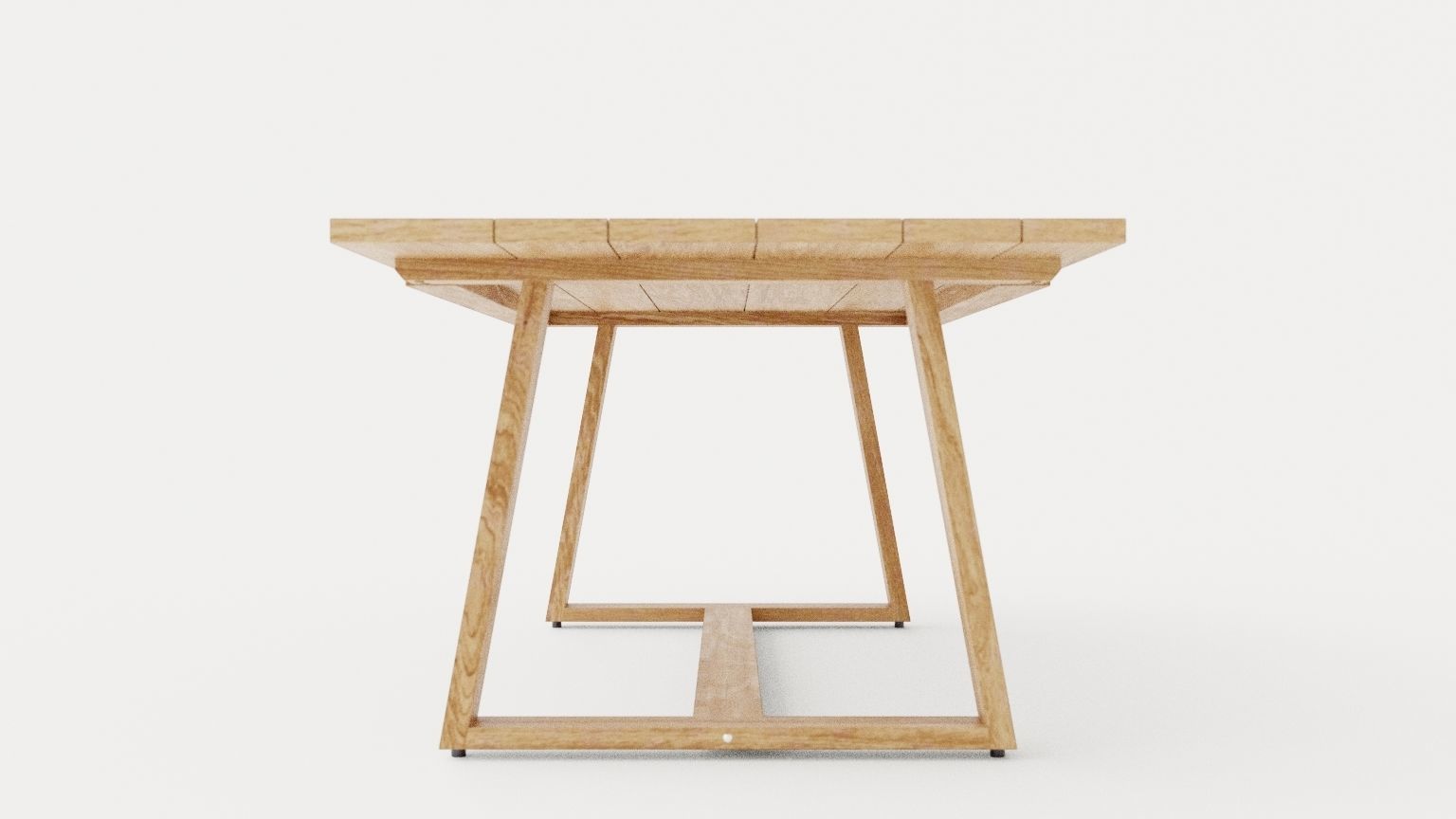 Laurion dining table Teak Low-poly 3D model_1