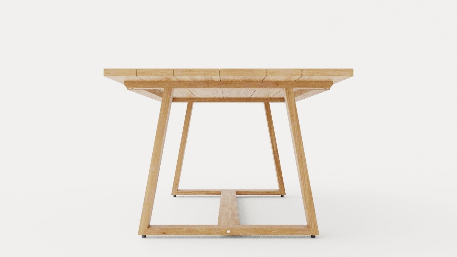 Laurion dining table Teak Low-poly 3D model_4