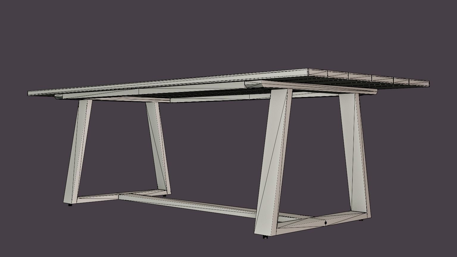 Laurion dining table Teak Low-poly 3D model_6