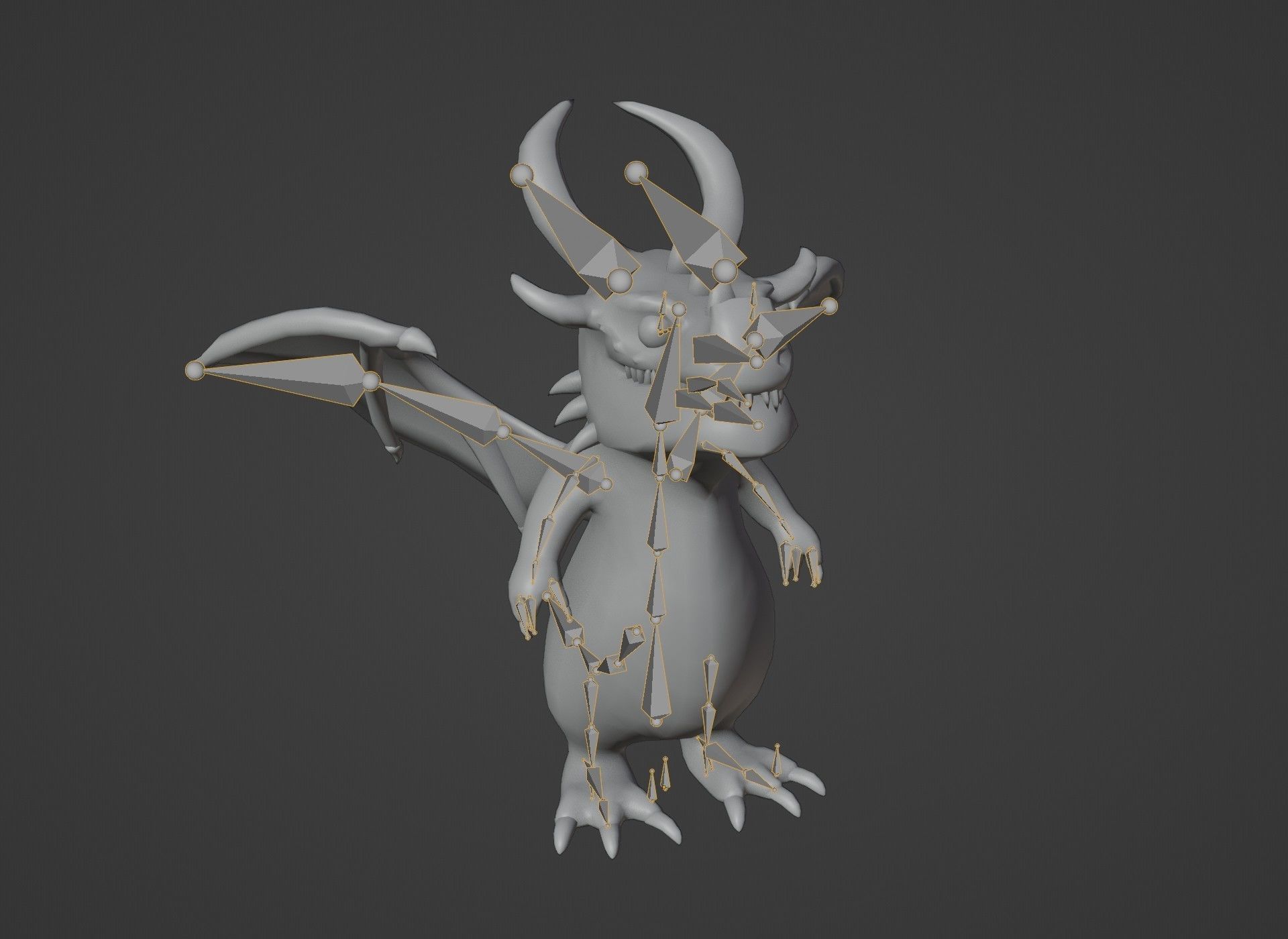 Cartoon Bronze Dragon Rigged 3D Model Low-poly 3D model_21