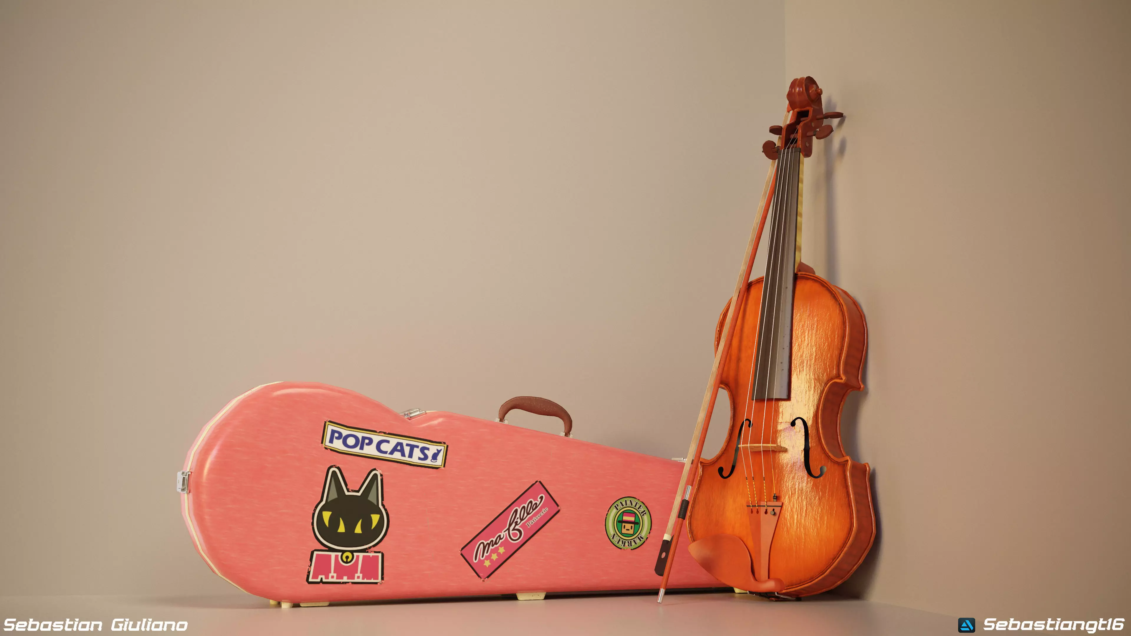 Violin Low-poly 3D model