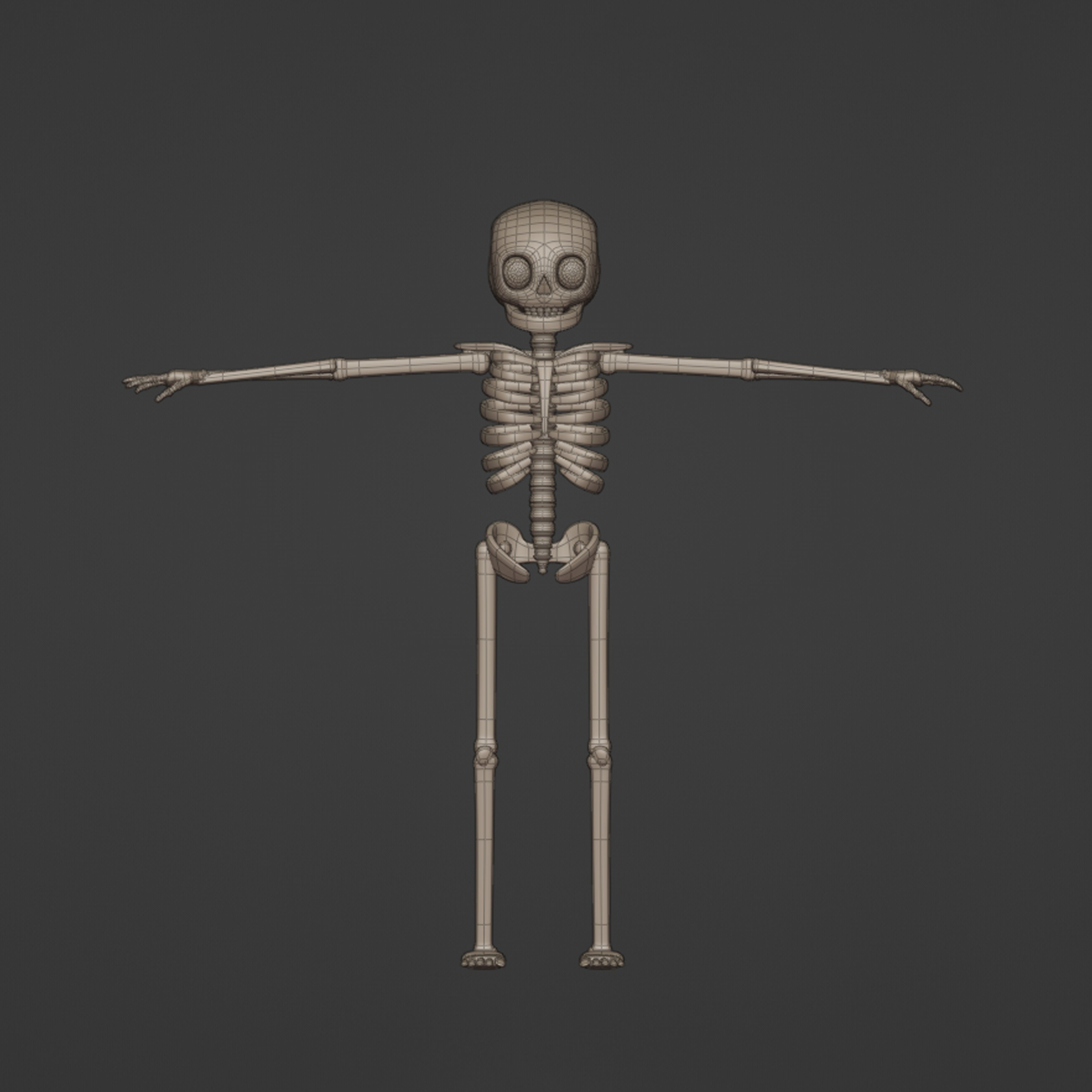 Human skeleton Stylized 3D model_3