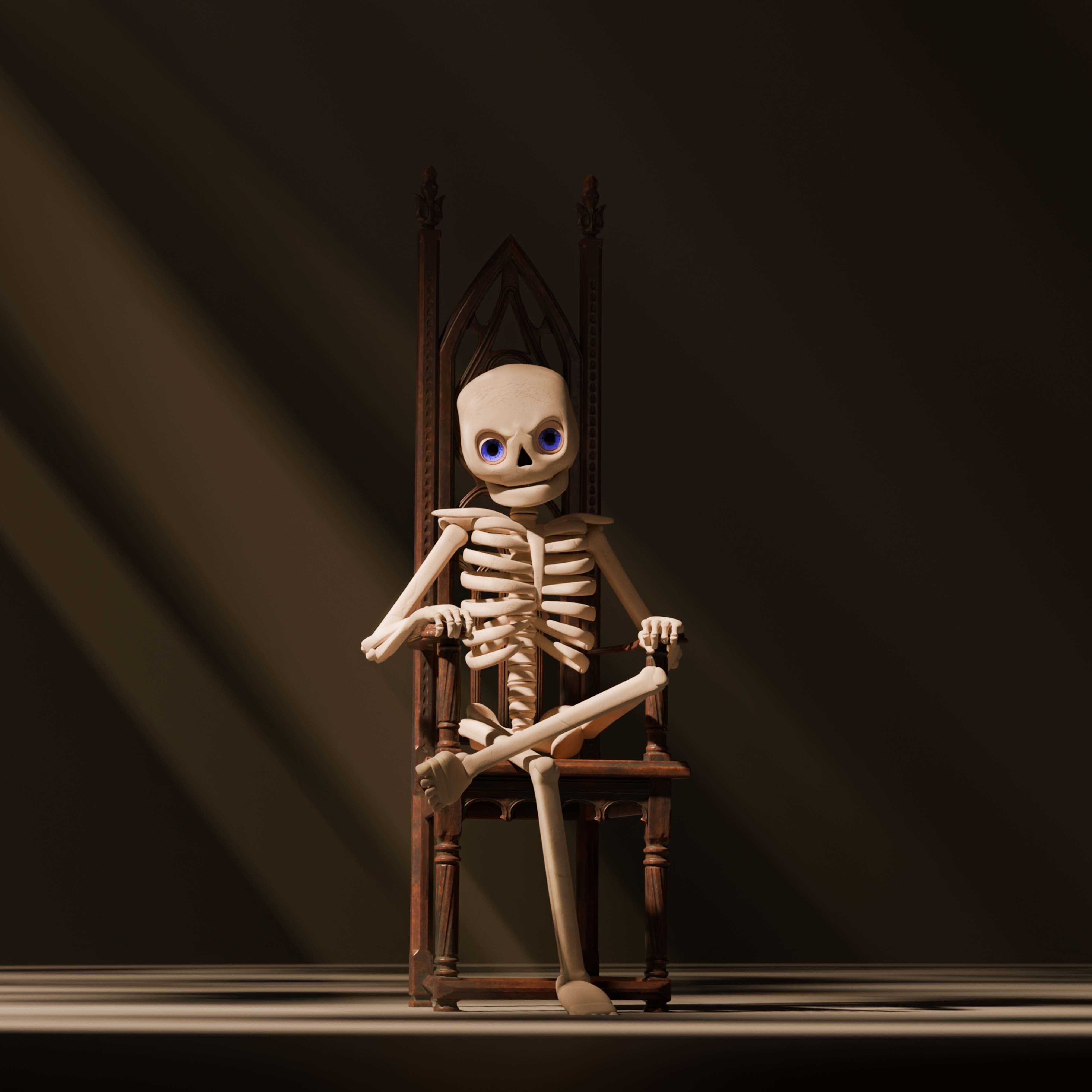 Human skeleton Stylized 3D model_2
