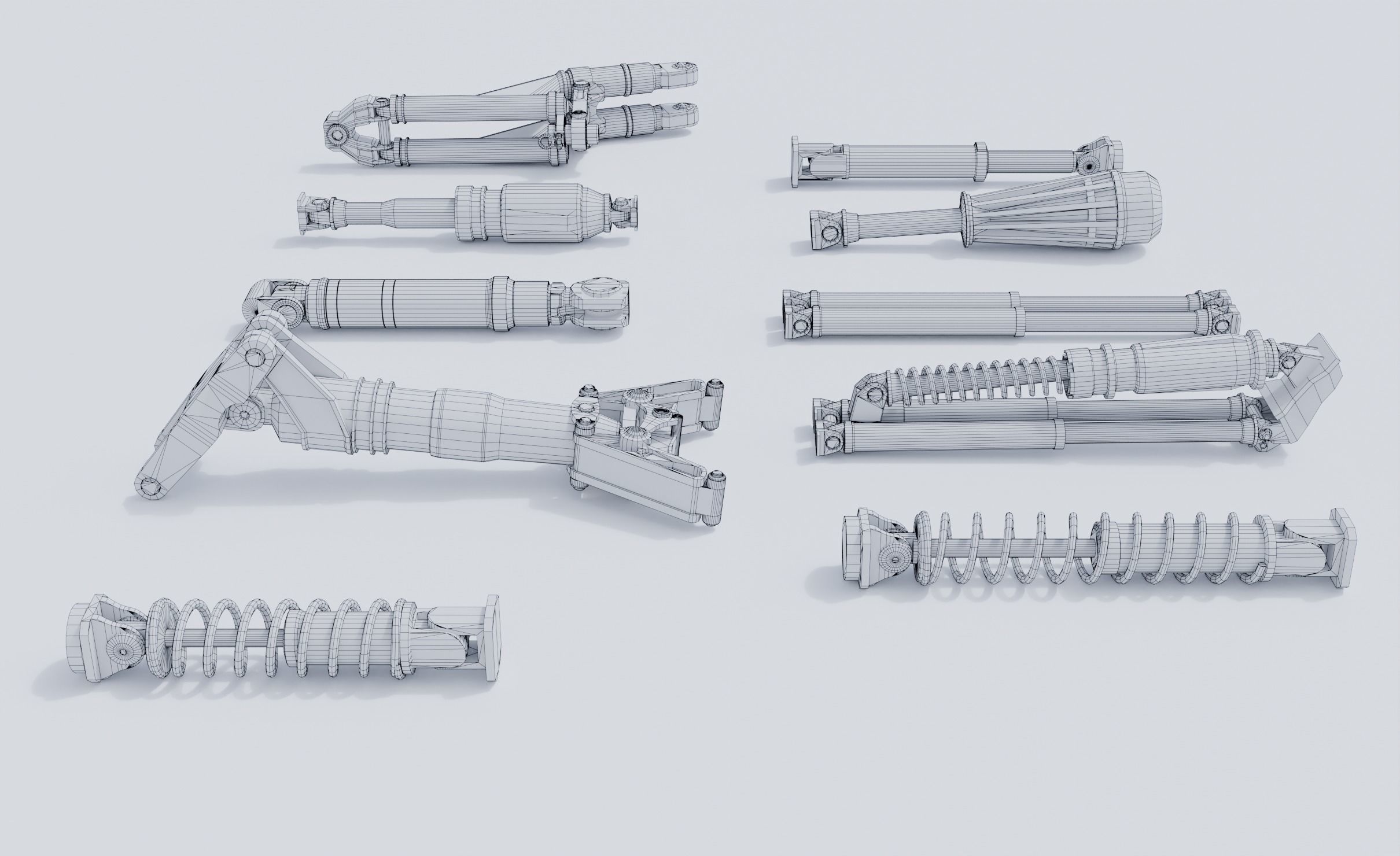 Shock absorbers Low-poly 3D model_8