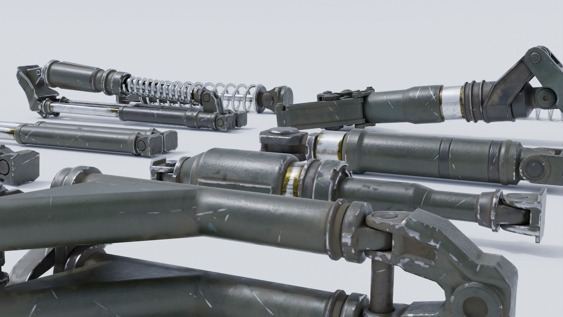 Shock absorbers Low-poly 3D model_5
