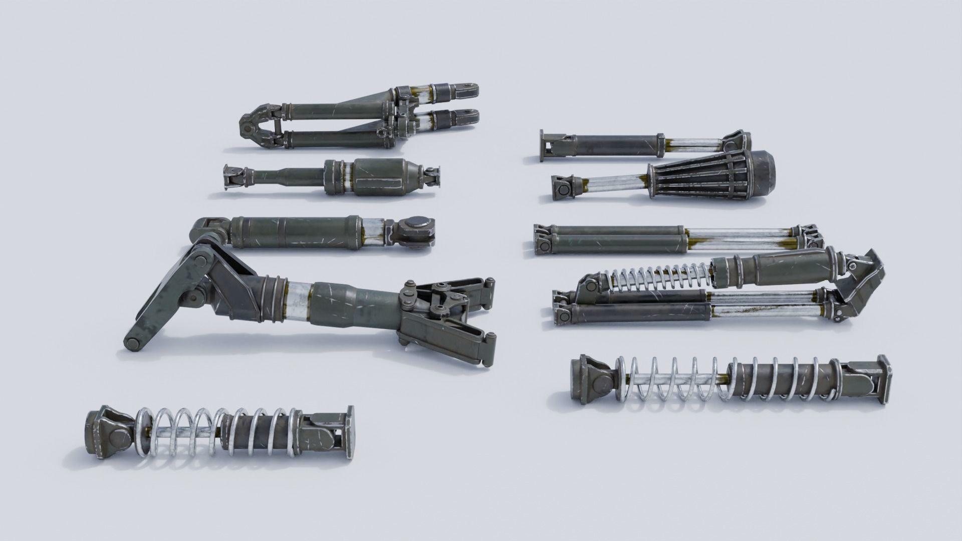 Shock absorbers Low-poly 3D model_2