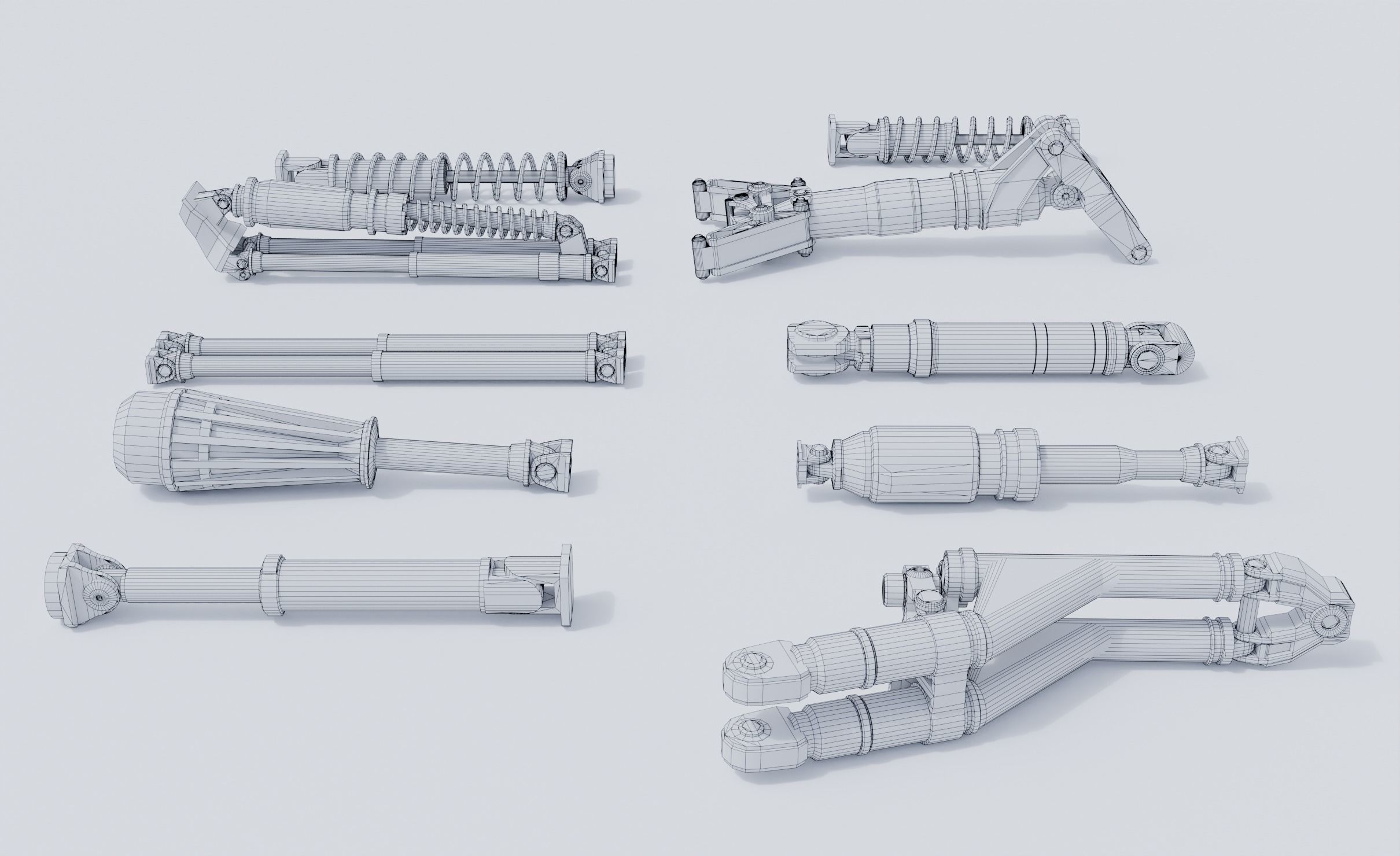 Shock absorbers Low-poly 3D model_7