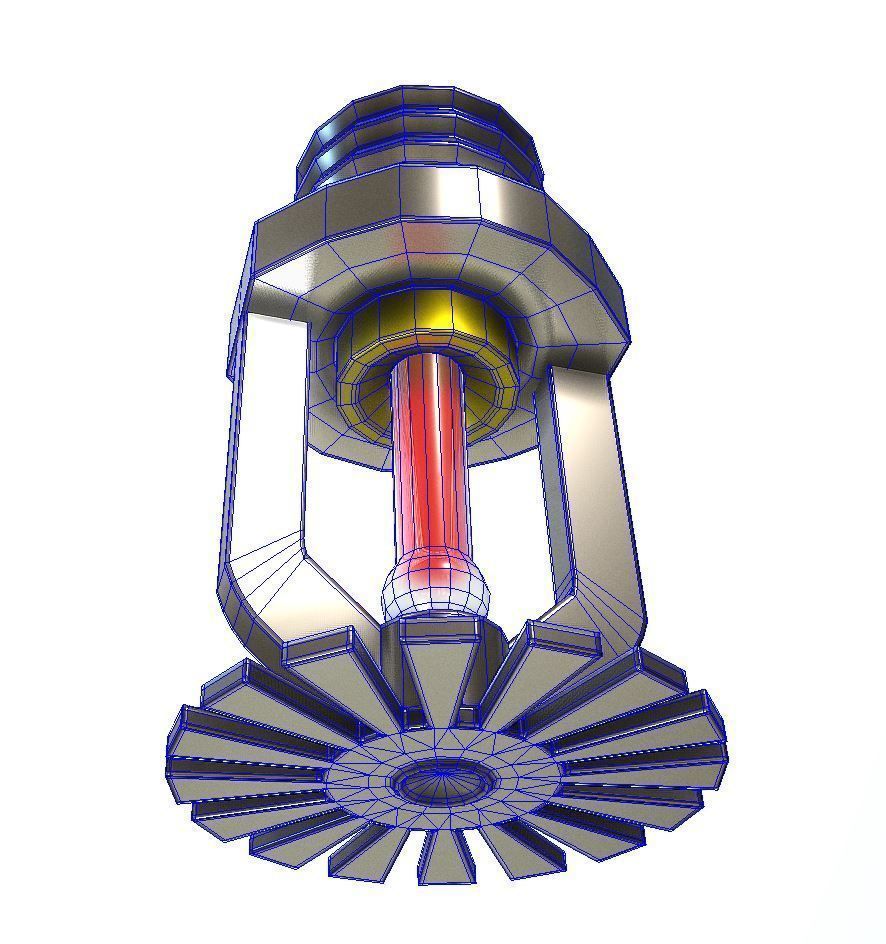 Automatic Fire Extinguishing System Low-poly 3D model_5