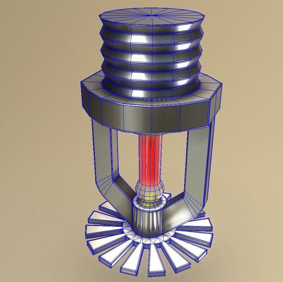 Automatic Fire Extinguishing System Low-poly 3D model_2