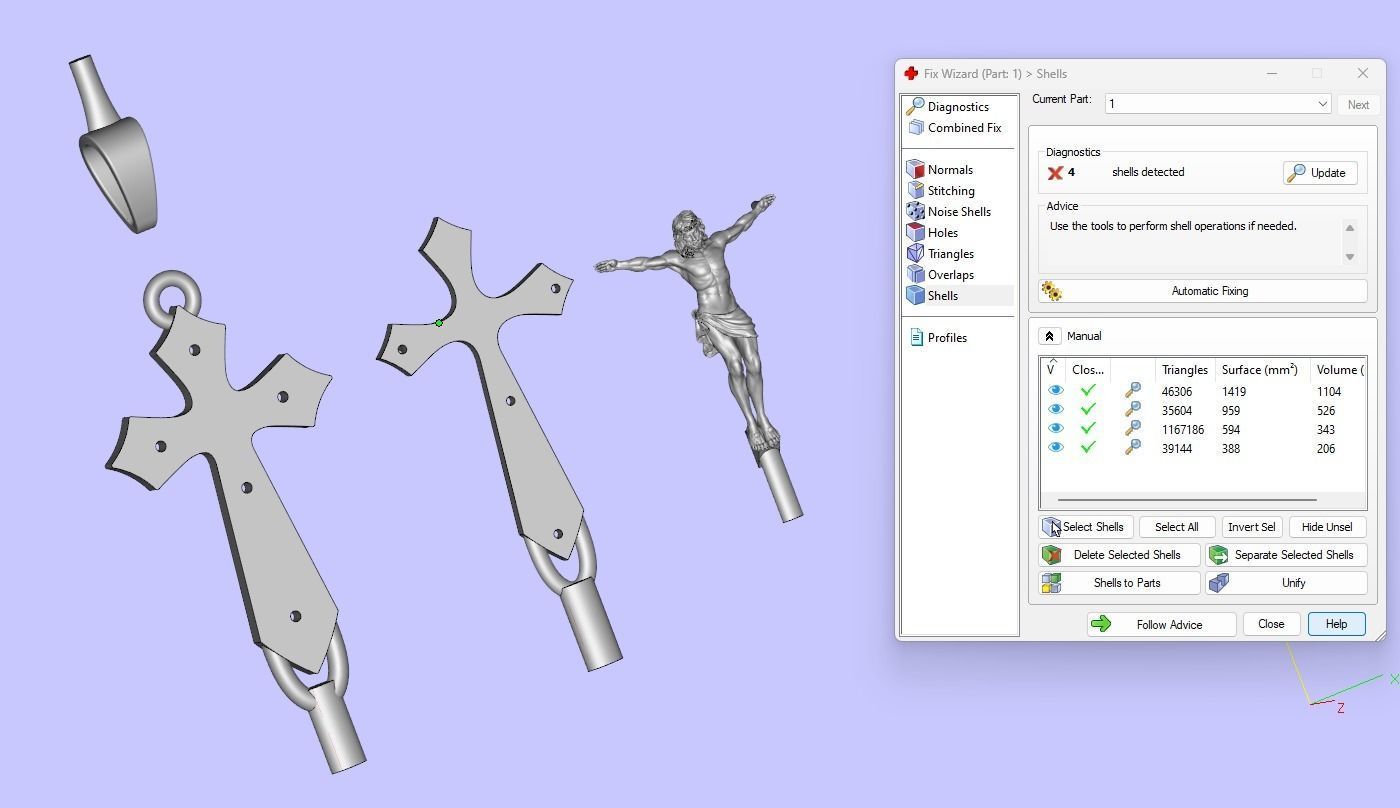 Pendant cross  JESUS 3D print model_8