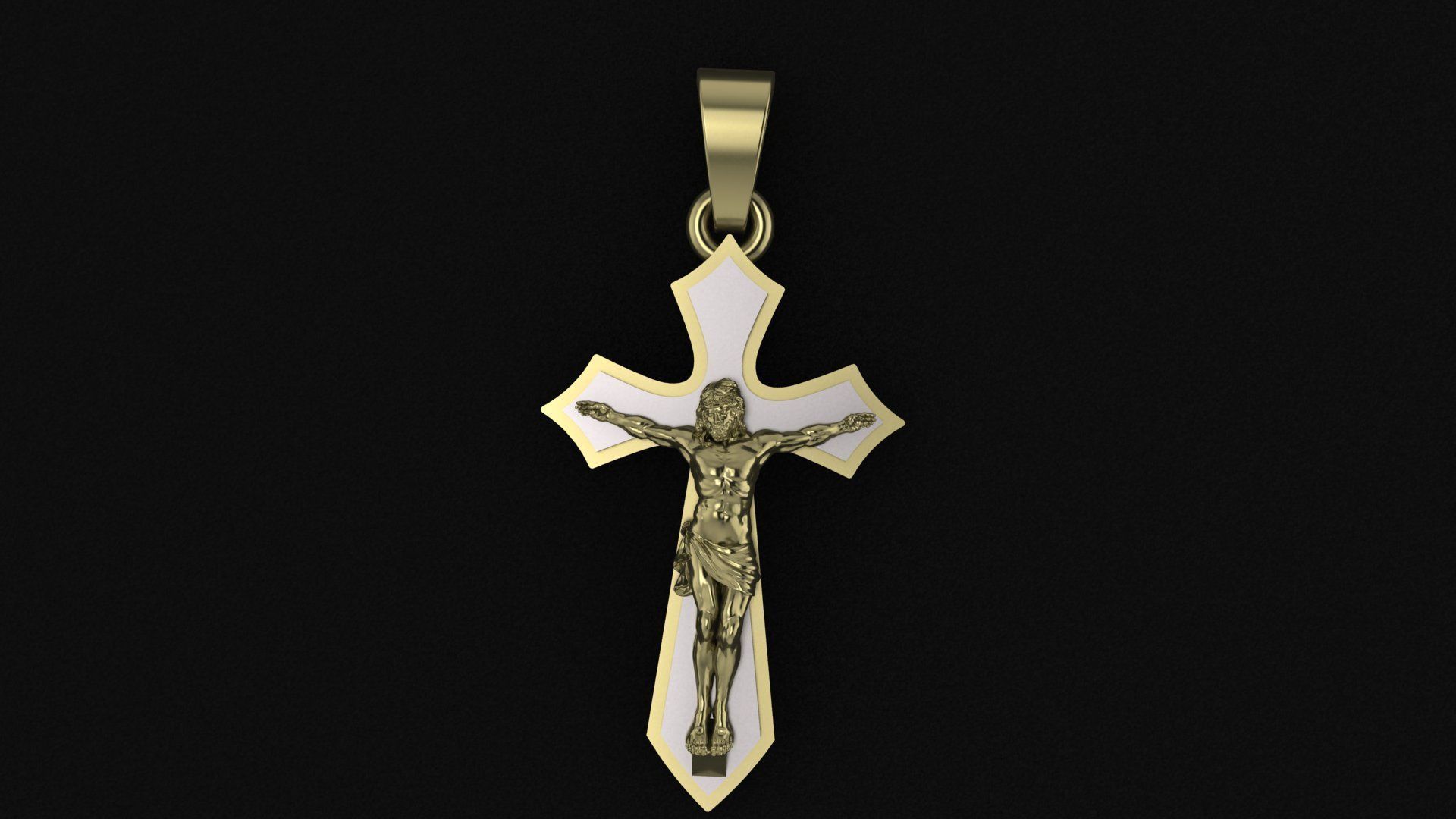 Pendant cross  JESUS 3D print model_10
