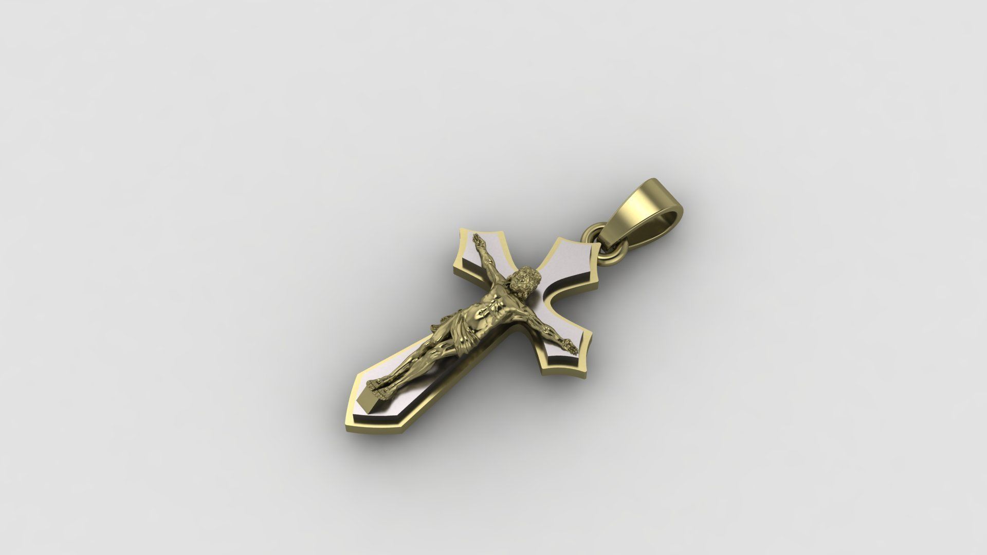 Pendant cross  JESUS 3D print model_4