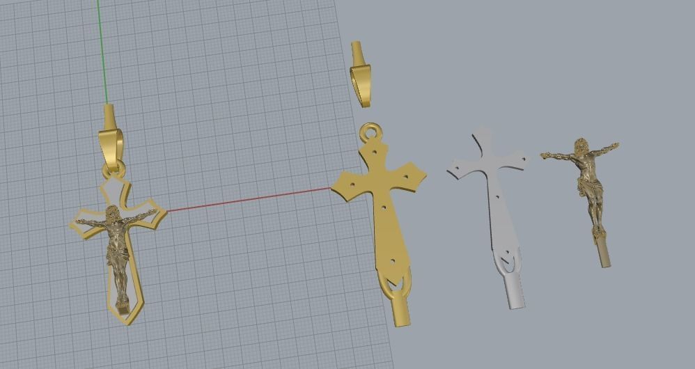 Pendant cross  JESUS 3D print model_7